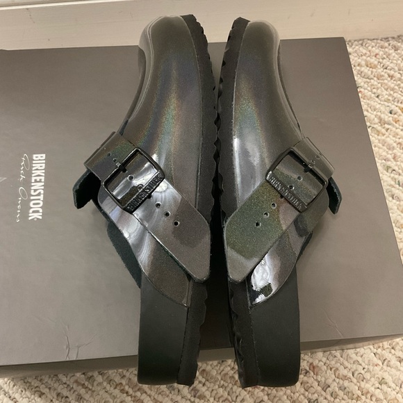 ? Birkenstock x Rick Owens iridescent leather exquisite boston clog mule sandal main image 9